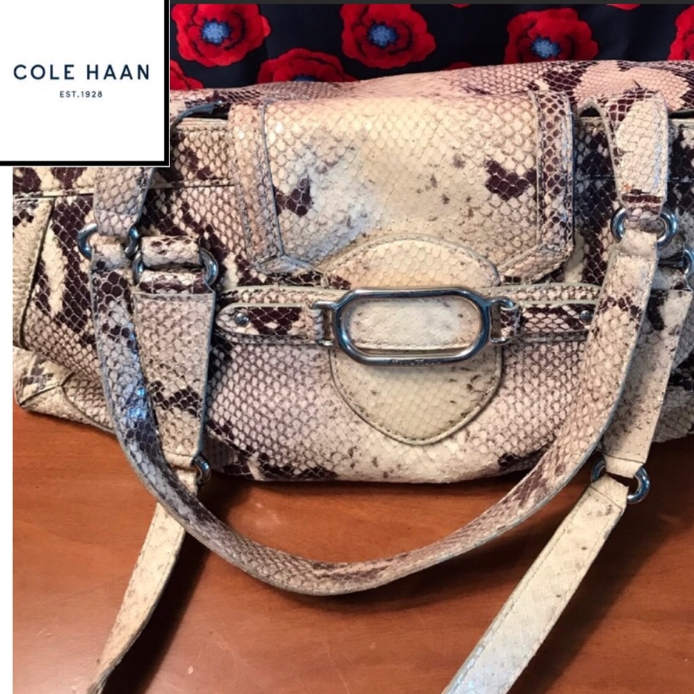 Cole Haan limited edition snake skin leather bag
